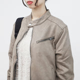 (Unisex) Robio China Neck Suede Jacket