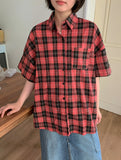 [unisex] Ruwon Pocket Check Over Shirt