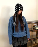 Madi Dot Earflaps Knit Beanie