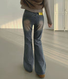 Pelvic Fever Brushed Span 2-Button Bootcut Denim Pants