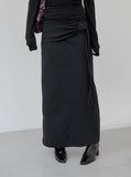 Striped knot long skirt