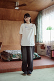 Draw Stitch Embroidered Short Sleeve Tee