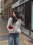 Ronnie Semi Crop Soft Fur Cardigan