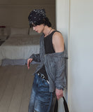 Via See-through Knit Hood Zip-up
