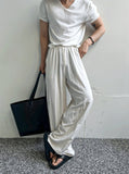 Ice Tencel V-neck Short Sleeve Knit