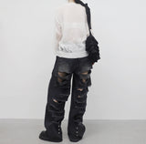 (Unisex) Patchier Back Silt Denim Pants