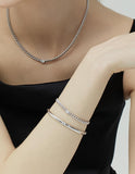 Essence Silver Wrap Diamond Curb Chain Bracelet 0.3CT