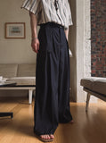 Lloyd Pintuck Maxi Wide Belt Slacks