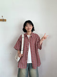 [unisex] Colmas Check Seersucker Short Sleeve Shirt