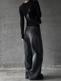 Strap Grayish Denim Pants