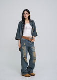 Griner Damage Wide Denim Pants