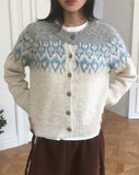 Roping Cotton Candy Nordic Knit Cardigan