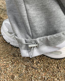 [unisex] Helkan Keyring Pintuck Banding Wide Pants