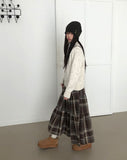 Bame Punching Collar Wool Knit Long Sleeve Cardigan