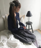 Mien Round Button Long Sleeve Cardigan