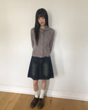 [MADE] Wayson High Neck Punching Cable Long Sleeve Knit Cardigan