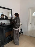 Naoko Glossy Leather Bomber Jumper
