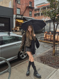Eyelet Bike Leather Jacket