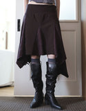 Lace unbalanced cutting skirt