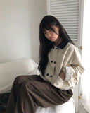 Jamin button color matching crop jacket
