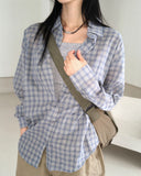 Noki see-through check oversized fit shirt