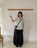 Chas Summer Black Denim Wide Pants