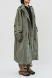 Cracked Hooded Long Parka