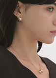 Triple Cut-Out Silver (Y) One-Touch Earrings