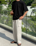 Linen Banding Cargo Wide Pants