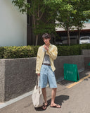 Bureau Linen Bermuda Denim Pants