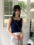 Meritz Ribbon String Hole Shirring Sleeveless