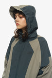 Neck slit hooded windbreaker