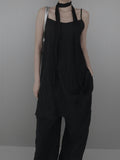 Riru Wrinkle Scarf Sleeveless One Piece
