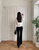 Want brushed black bootcut pants