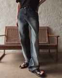 Lujin cat brush washed denim