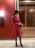 Ennis Shirring Wool Tweed One Piece