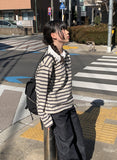 Deer Stripe Collar Overfit T-shirt