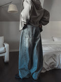 Shell Washing Wide Balloon Denim