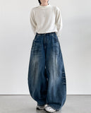 Groy Washing Balloon Denim Pants