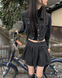 Panji Denim Jacket Skirt Set