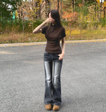 Luxurious Mood Half-Neck Span Slim Fit Short Sleeve T-shirt