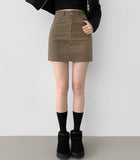 Corduroy H-Line Mini Skirt Pants