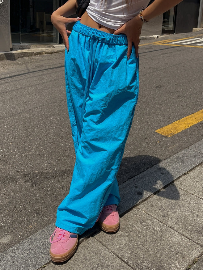 【U LAN】[Festival look] Sparkle Neon Nylon Pants U LAN (ユーラン) - [フェスティバルルック]スパークルネオン