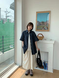 [unisex] Hussy Linen Banding Bermuda Pants