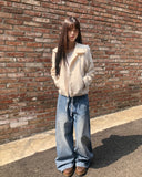 Leuken Pintuck Frill Blouse