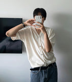 Linen short sleeve cardigan