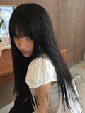 Sandy Summer Ribbon Strap Pintuck Puff Short Sleeve Blouse