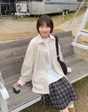 Yudai banding wool check midi skirt