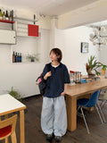 [unisex] Hyonka Summer Stripe Collar Over Knit