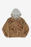 Luna detachable hood loose fur jacket